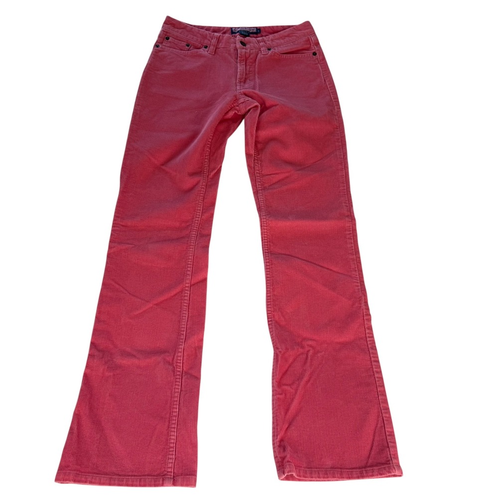 Vineyard Vines Womens Pink Corduroy Pants Size 0 Slim Bootcut Mid Rise